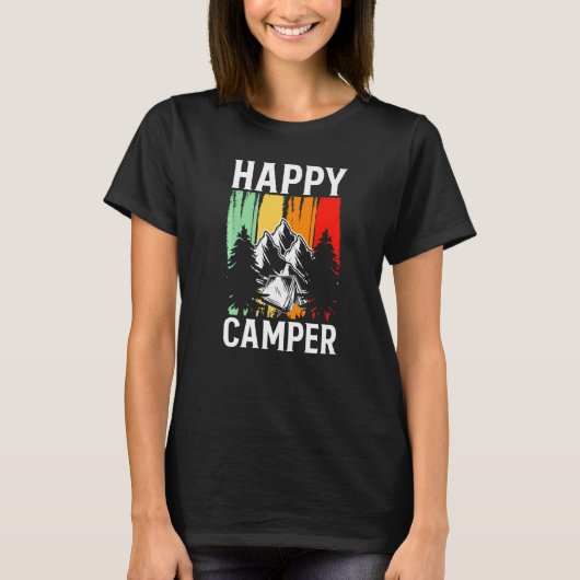 Happy Camper Retro Vintage Camping Premium T-shirt (Voorkant)