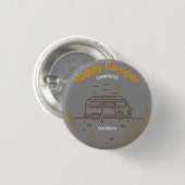 Happy Camper Ronde Button 3,2 Cm (Voorkant /achterkant)