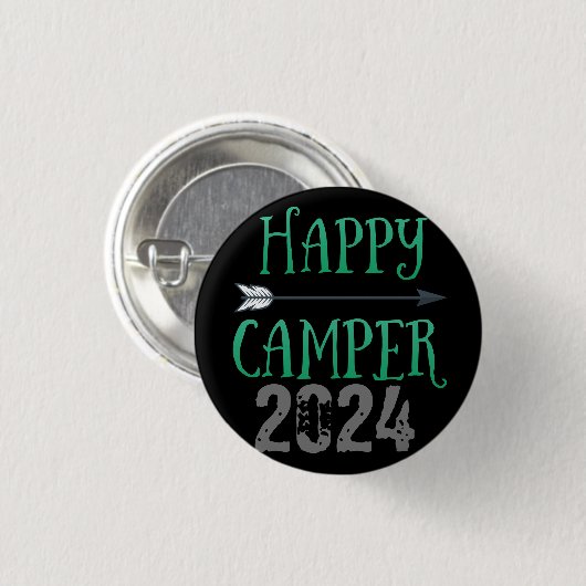 Happy Camper Ronde Button 3,2 Cm (Voorkant /achterkant)