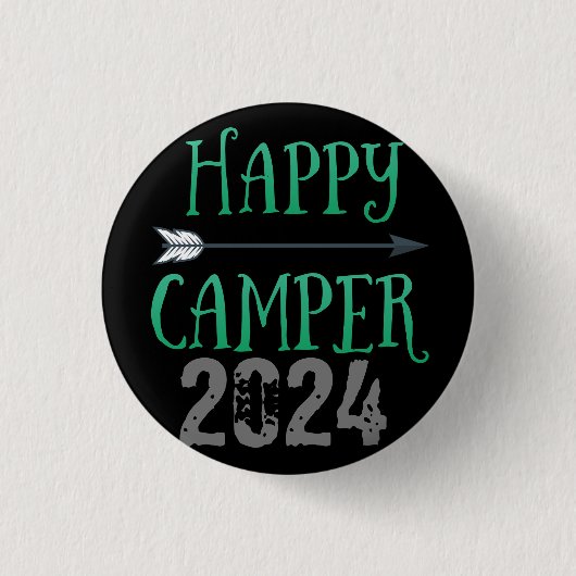 Happy Camper Ronde Button 3,2 Cm (Voorkant)