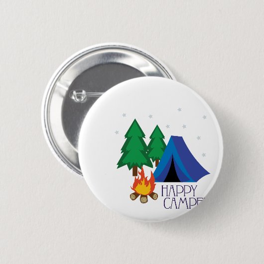 Happy Camper Ronde Button 5,7 Cm (Voorkant /achterkant)