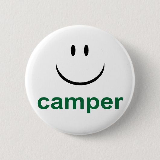 Happy Camper Ronde Button 5,7 Cm (Voorkant)