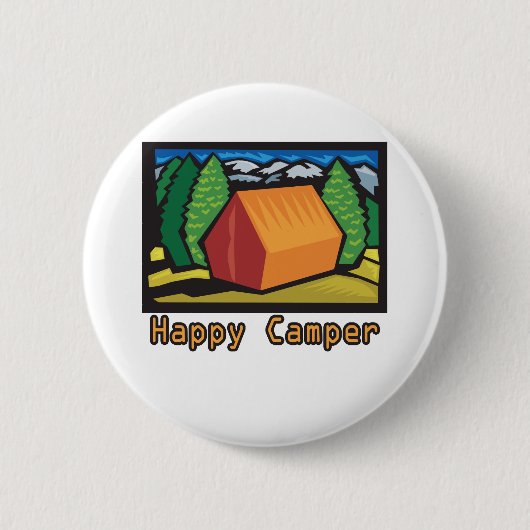 Happy Camper Ronde Button 5,7 Cm (Voorkant)