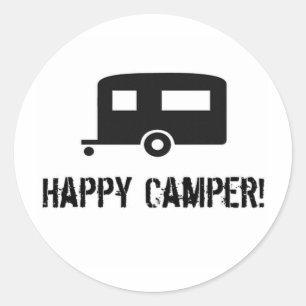 Happy Camper. Ronde Sticker
