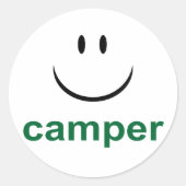 Happy Camper Ronde Sticker (Voorkant)