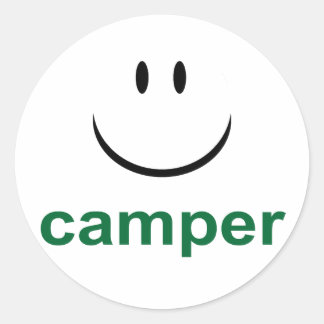Happy Camper Ronde Sticker