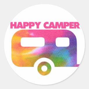Happy Camper Ronde Sticker