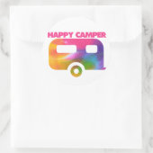 Happy Camper Ronde Sticker (Tas)