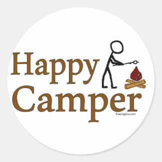 Happy Camper Ronde Sticker