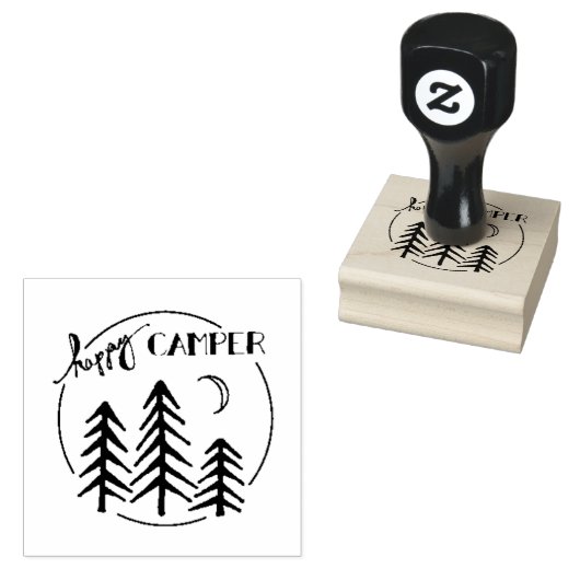 Happy Camper Rubberstempel (Gestempeld)