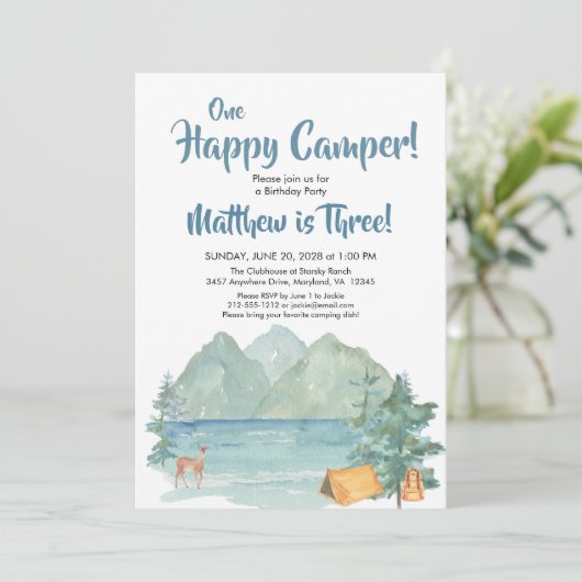 Happy Camper Rustic Mountains Kaart (Staand voorkant)