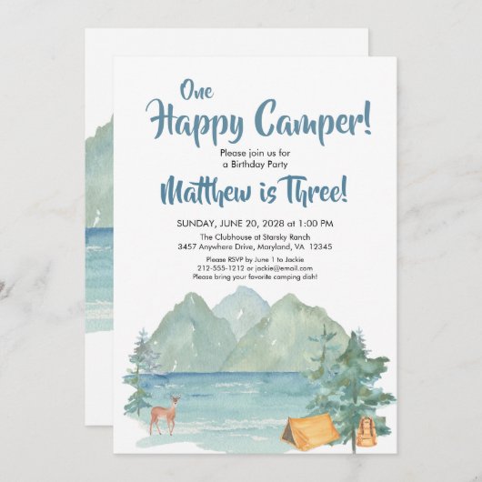 Happy Camper Rustic Mountains Kaart (Voorkant / Achterkant)