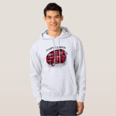 Happy Camper Rustiek Rood Zwart Buffel Plaid Hoodie (Voorkant volledig)