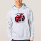 Happy Camper Rustiek Rood Zwart Buffel Plaid Hoodie (Voorkant)