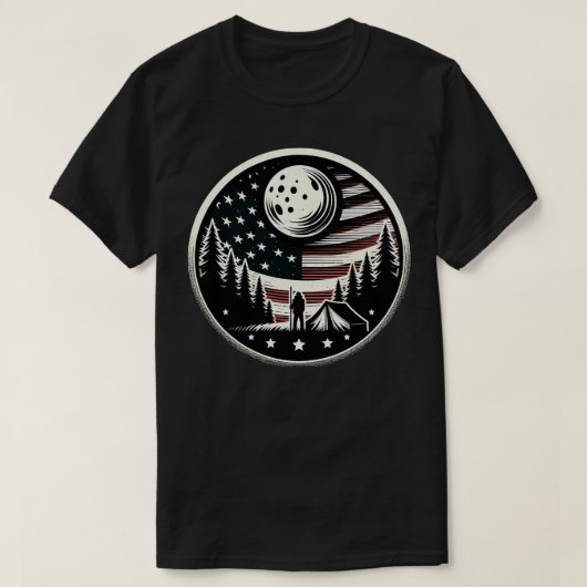 Happy Camper RV Camping Amerikaanse Vlag Volle Maa T-shirt (Design voorkant)
