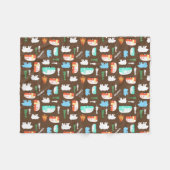 Happy Camper RV Camping Fleece Blanket - Brown Deken (Voorkant (Horizontaal))