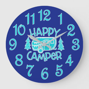 Happy Camper RV Camping Traveler Wall klok