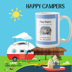 Happy Camper RV Family Coffee Mok