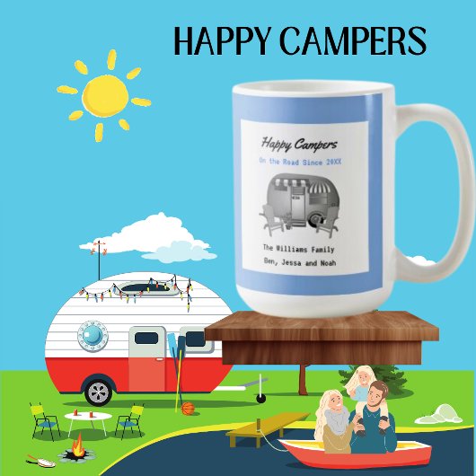 Happy Camper RV Family Coffee Mok