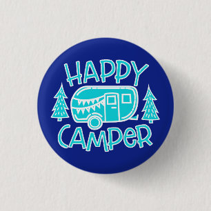 Happy Camper RV Life Summer Motorhome Travel Ronde Button 3,2 Cm