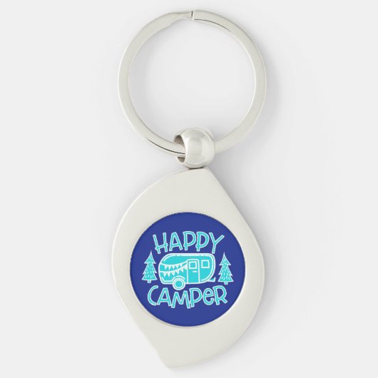 Happy Camper RV Life Travel Motorhome Sleutelhanger (Voorkant)
