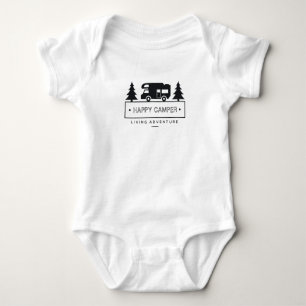 Happy Camper RV Motorhome Black en White Romper