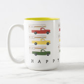 HAPPY CAMPER RV Motorhome Camping Rasta Tweekleurige Koffiemok (Links)