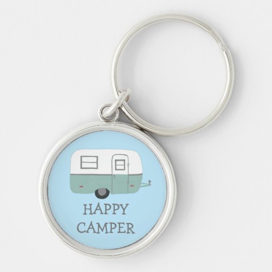 HAPPY CAMPER RV Motorhome Camping Trailer CUSTOM Sleutelhanger (Voorkant)