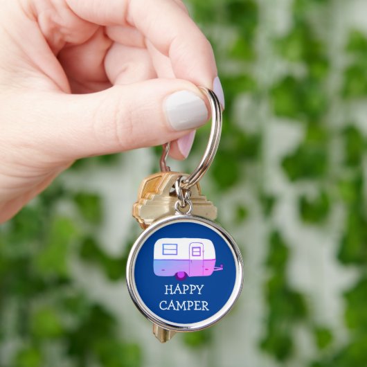 HAPPY CAMPER RV Motorhome Camping Trailer CUSTOM Sleutelhanger (Hand)