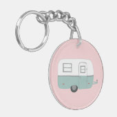 HAPPY CAMPER RV Trailer Camping CUSTOM Sleutelhanger (Voorkant Links)