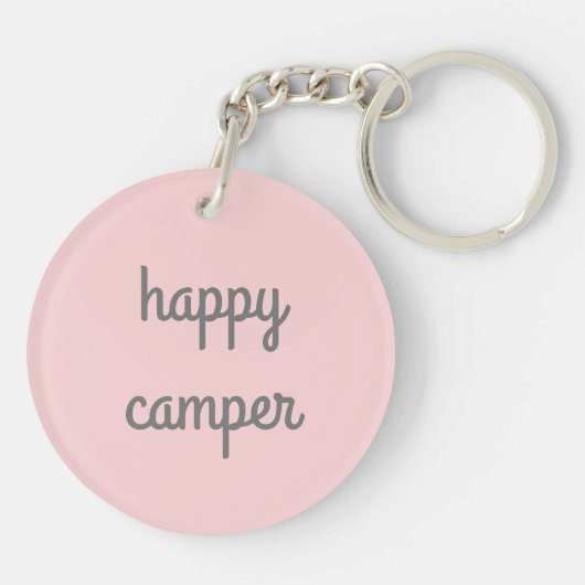 HAPPY CAMPER RV Trailer Camping CUSTOM Sleutelhanger (Achterkant)