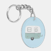 HAPPY CAMPER RV Trailer Camping CUSTOM Sleutelhanger (Voorkant Links)