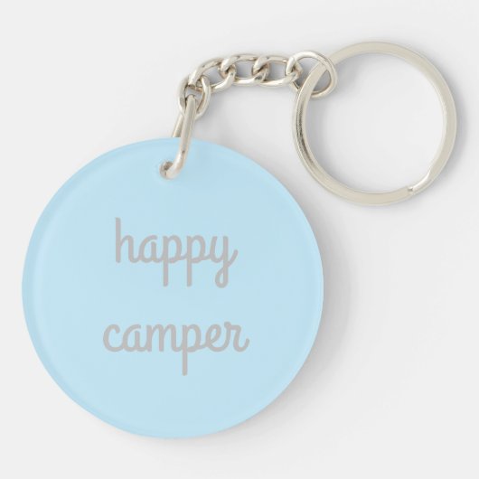 HAPPY CAMPER RV Trailer Camping CUSTOM Sleutelhanger (Achterkant)