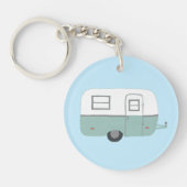 HAPPY CAMPER RV Trailer Camping CUSTOM Sleutelhanger (Voorkant)