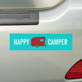 Happy Camper - RV - Travel Trailer Humor Bumpersticker (Op auto)