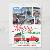 Happy Camper RV Travel Trailer-kerstfoto's Feestdagenkaart (Voorkant)