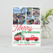 Happy Camper RV Travel Trailer-kerstfoto's Feestdagenkaart (Staand voorkant)