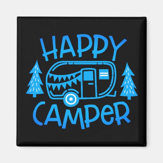 Happy Camper RV Travel Trailer Wanderlust Camping Magneet (Voorkant)