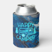Happy Camper RV Travel Wanderlust Camping Blikjeskoeler (Blikje Voorkant)
