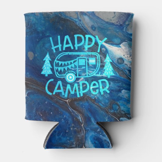 Happy Camper RV Travel Wanderlust Camping Blikjeskoeler (Voorkant)