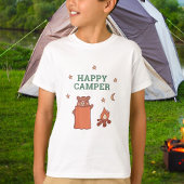 Happy Camper Schattige Beer Camping Verjaardag T-shirt