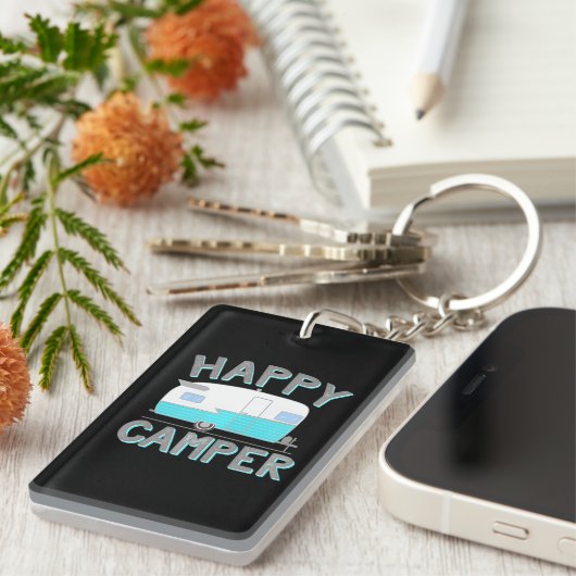 Happy Camper Shasta Trailer Sleutelhanger (Voorkant Rechts)