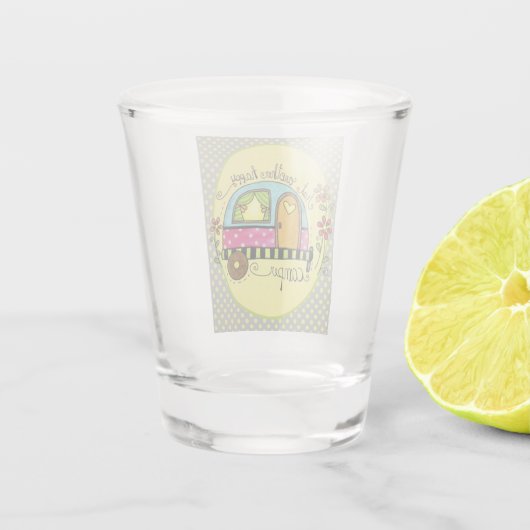 ***HAPPY CAMPER*** SHOT GLAS (Achterkant)