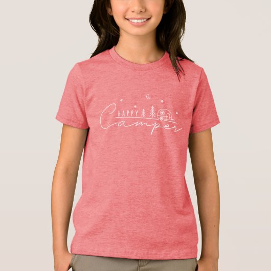Happy Camper Silhouette Tri-Blend Shirt (Voorkant)