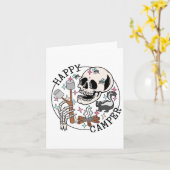 Happy Camper Skelet Marshmallow Grappige Camping L Kaart (Gele Bloem)
