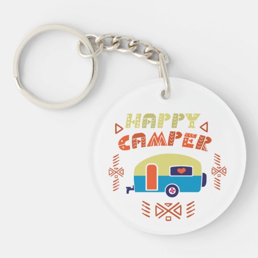 Happy Camper Sleutelhanger (Voorkant)