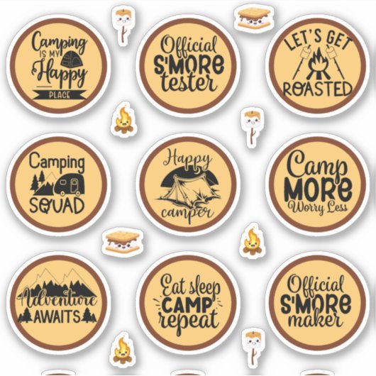 Happy Camper Smore Tester Sticker (Voorkant)