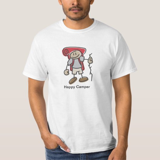 Happy Camper Stick Figuur T-shirt (Voorkant)