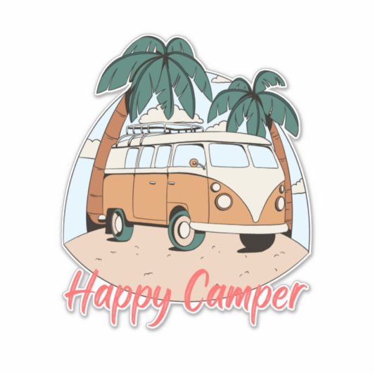Happy camper sticker (Voorkant)