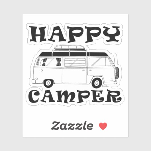 Happy Camper Sticker - Camping Van Decal (Vel)